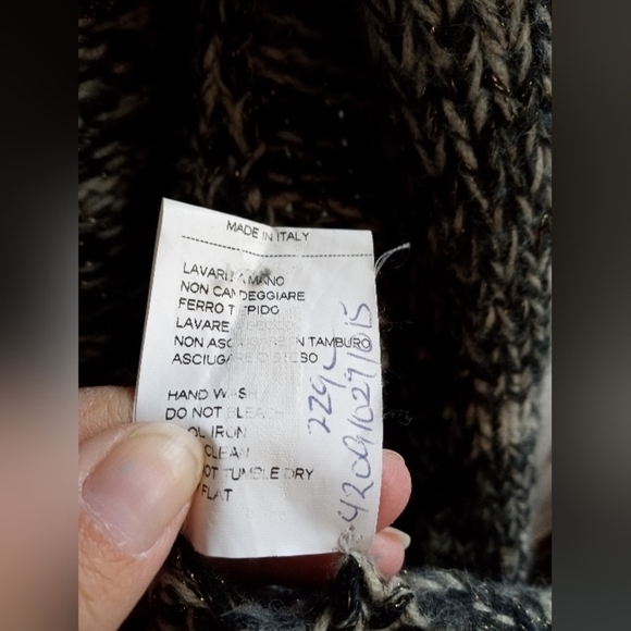 Roberto Collina  Black/White Merino Wool & Baby Camel Knit Midi Cardigan s Large - Picture 3 of 12